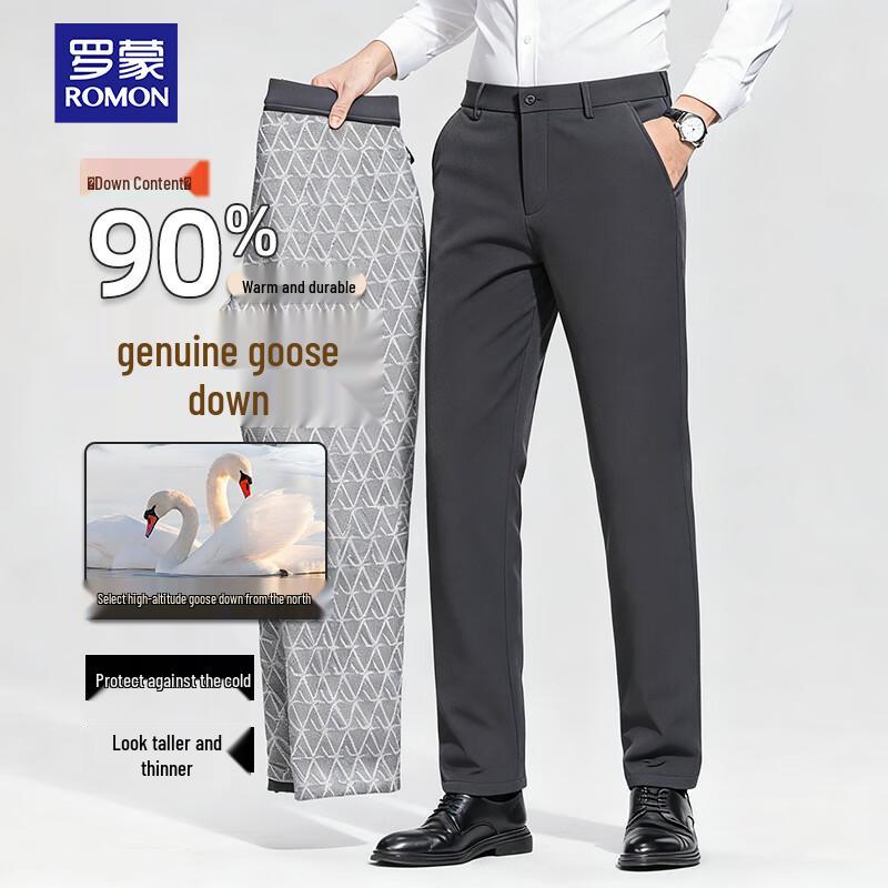 

ROMON Men s Goose Down Business Casual Winter Trousers 34
