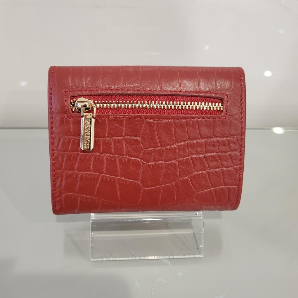 Moncross REAW9165 Women's Coated Cubic Point Cowhide Half Wallet