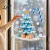Snowman Glass Stickers Christmas Static Window Clings Reusable with Santa Claus Festive Home Decor Xmas Tree Patterns Removable Decals for