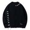 Mens Knit Sweater Loose Fit Round Neck Long Sleeve Casual Pullover Youth