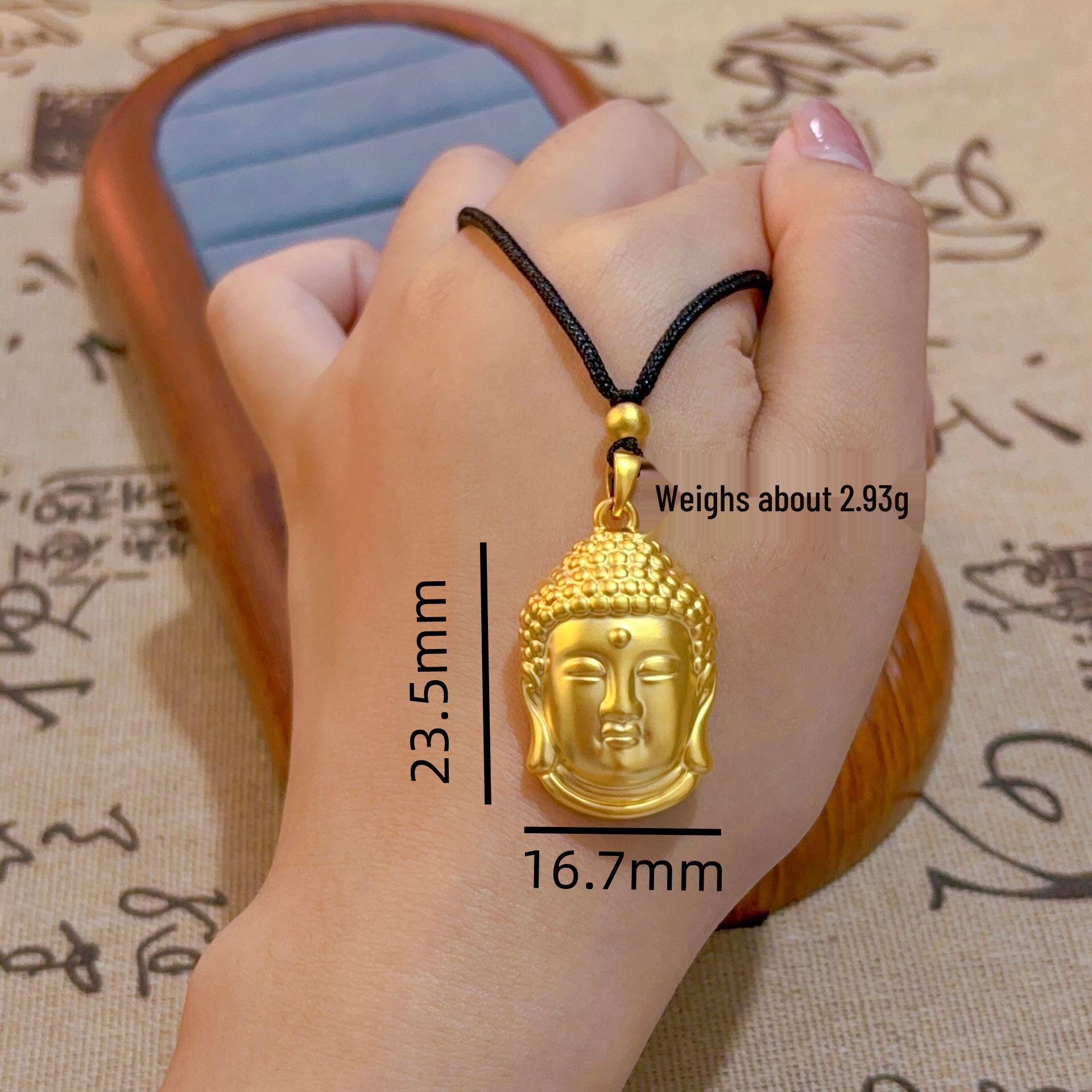 

Gold Plated Women s Buddha Head Pendant Necklace with Safety Buckle - High-End Simulated Gold Tathagata Jewelry Accessory Pendant Only