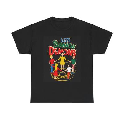 T-shirt Grafica "Evocare Demoni" Divertente Unisex Cotone Pesante