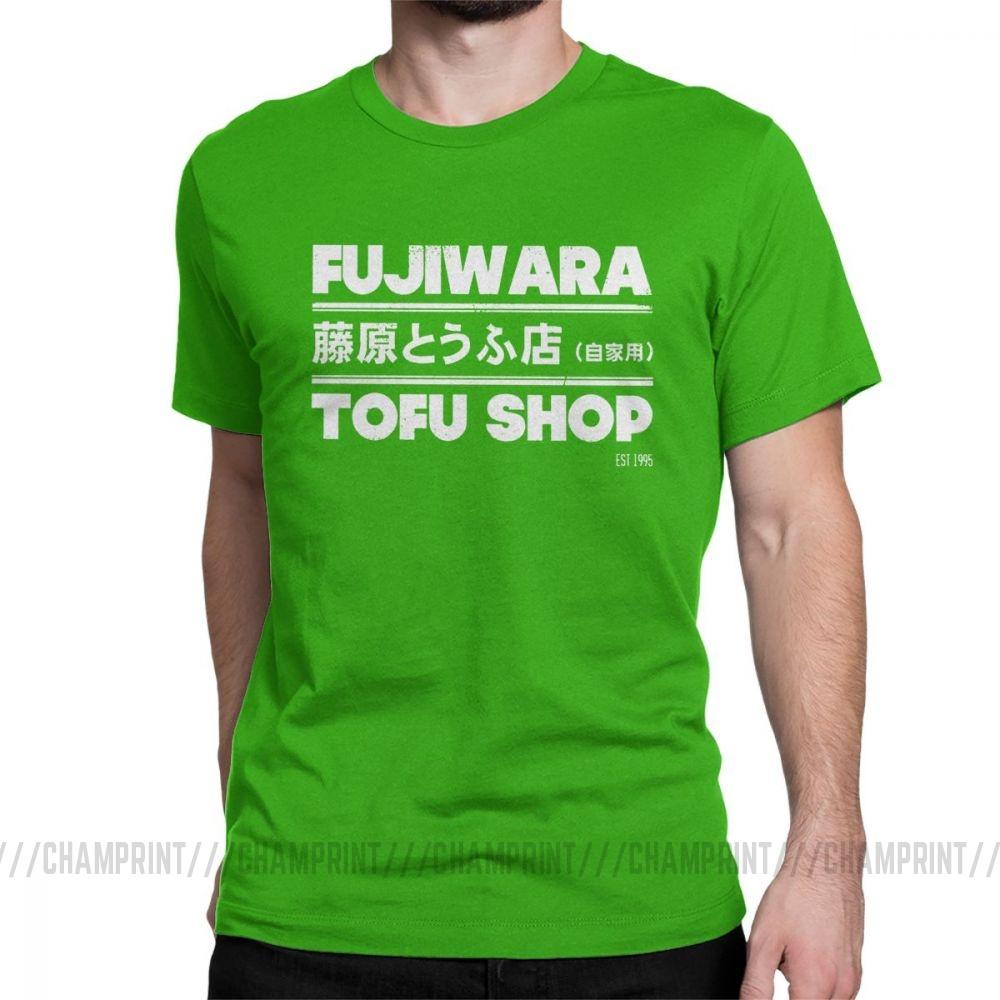 Anime Initial D Tees Fashion Fujiwara Takumi Fujiwara Tofu Shop T Shirt Men S Cotton Vintage