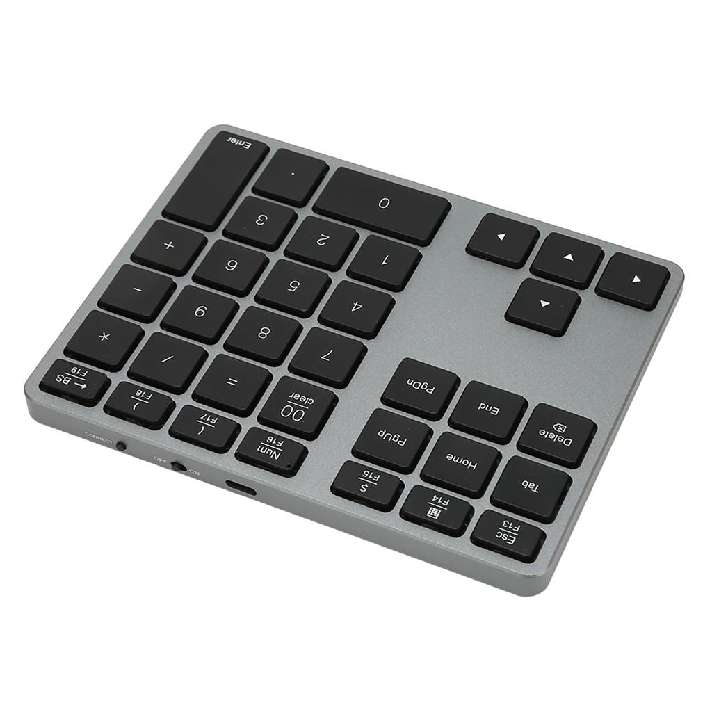 Wireless Number Pad 35 Keys Scissor Switch BT5.0 Aluminium Alloy Case Numeric Keypad for Desktop Laptop Tablet