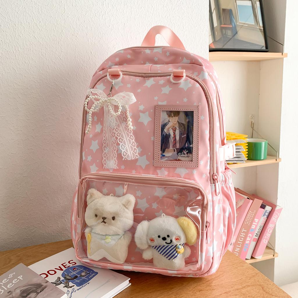 Schoolbag1011 Korean version of the new high-value, fresh, sweet and cute star pain bag, light backpack for junior high school students