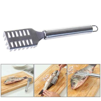 Stainless Steel Fast Cleaning Fish Scale Peeler Seafood Manual Scale Removal Brush Fish Skin Remover