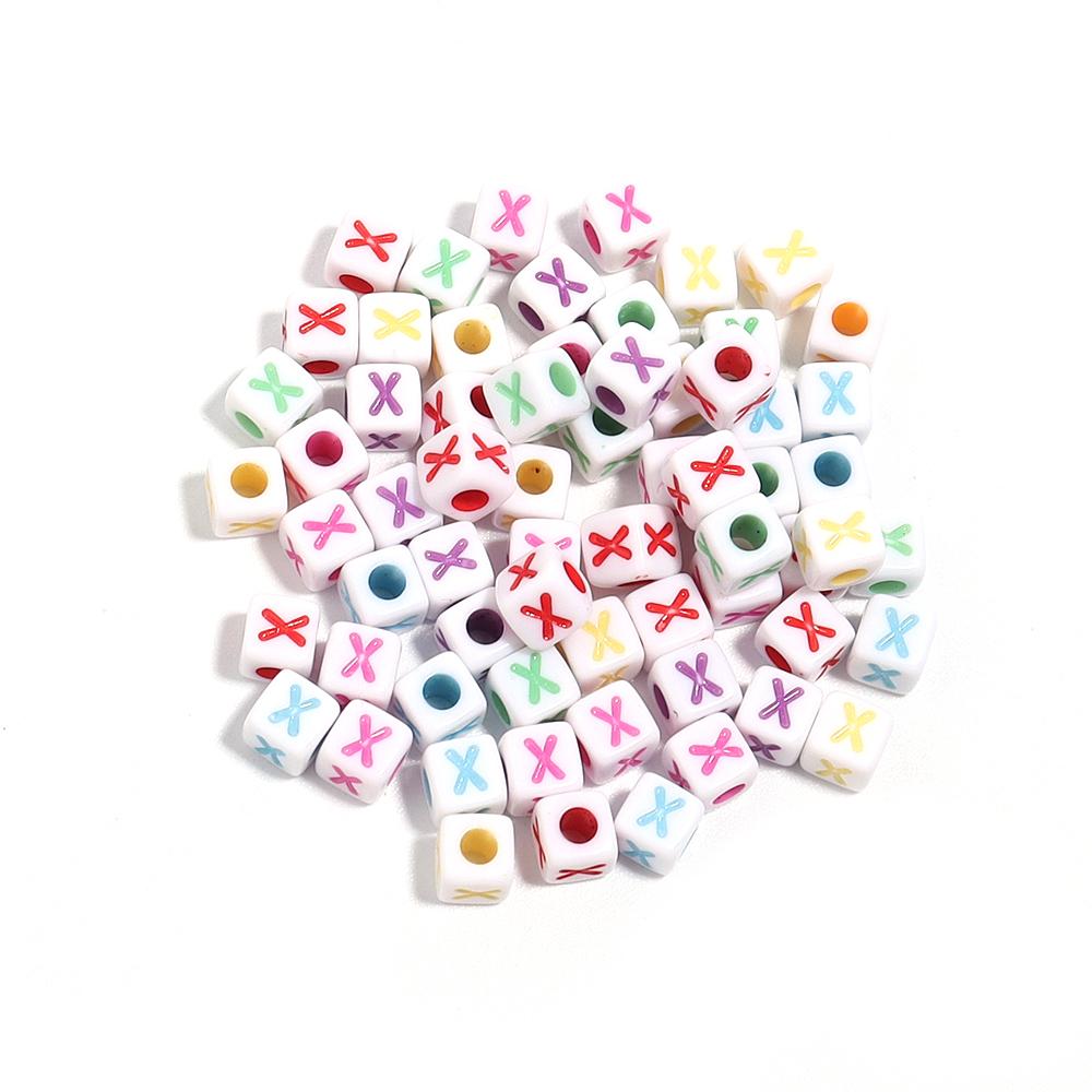 100pcs/lot  A-Z Acrylic Letter Bead Square Loose Spacer Alphabet Beads for DIY Bracelet Necklace Jewelry Making Supplies