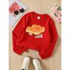 Girls' Soft Crewneck Sweatshirt, Cute Rabbit-Shaped Bread Print Design with Creative Print, Casual All-Match for Fall Winter, Ideal Holiday Present