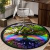 Yin-yang Tree Of Life Round Carpet Chair Cushion Round Entryway Rug, Soft Round Rugs for Living Room, Bedroom, Circle Carpet Decor Gifts
