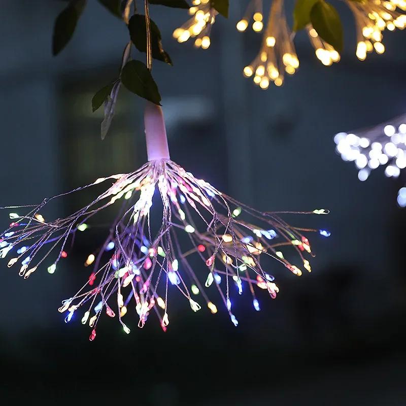 LED Tree Hanging Fireworks Lights, Outdoor Courtyard Viewing Decoration, Explosive Fireworks, Copper Wire Lights 1pcs