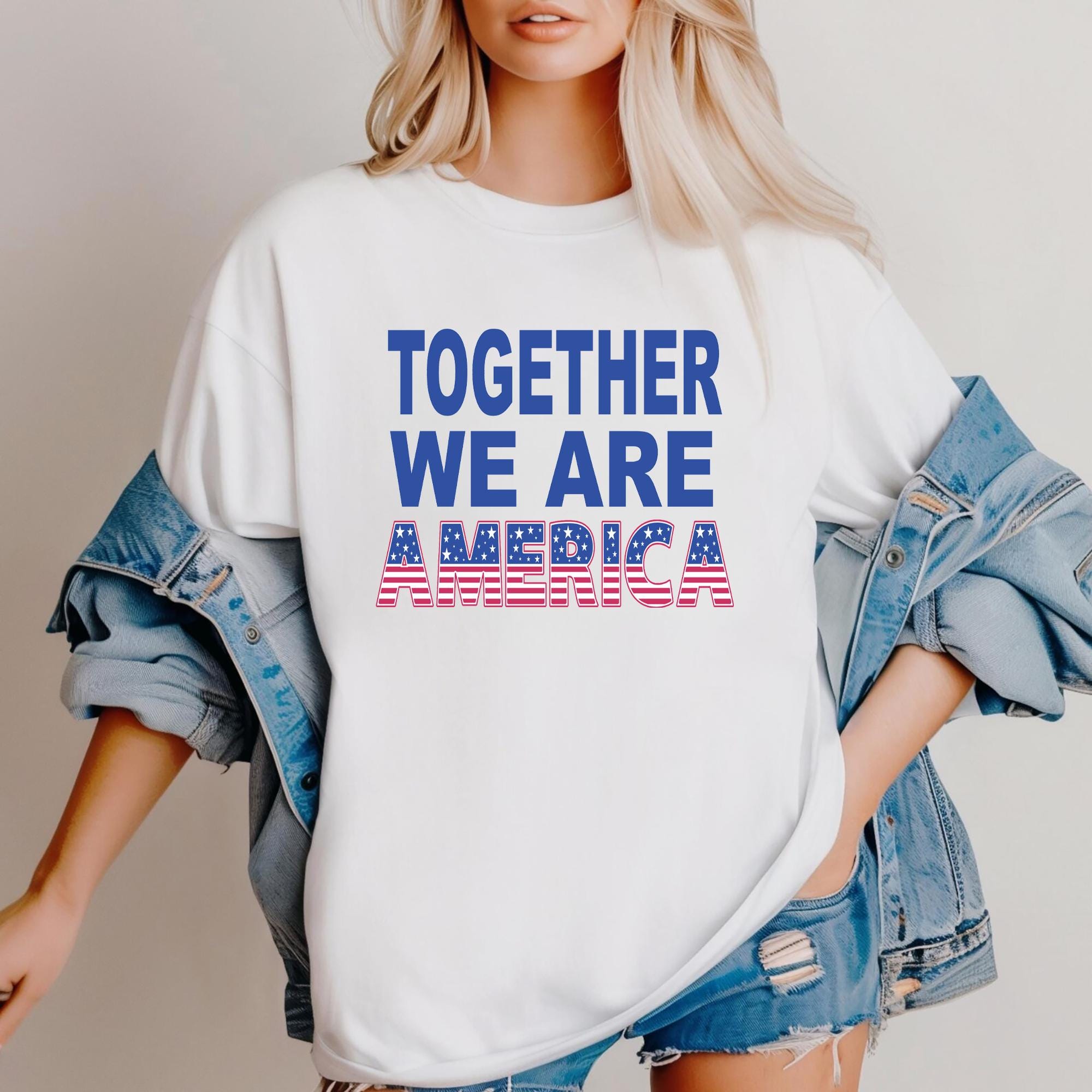 Together We Are America Shirt Benito Game Day Unity Message Football Fans Gift for Him Her Comfort Colors Women T Shirt American Shirt S белый