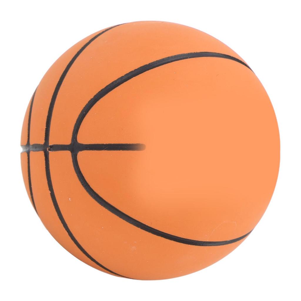 Basketball Toy Stress Relief High Elasticity Portable Rubber Play Ball for Pet Interaction Desktop Ornament Brown