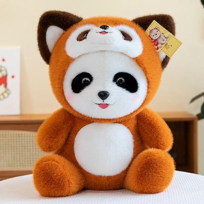 Novo Panda Fofo Transformado em um Guaxinim Brinquedo de Pelúcia para Meninas Panda Gigante Sentado Boneca Infantil Presente de Aniversário