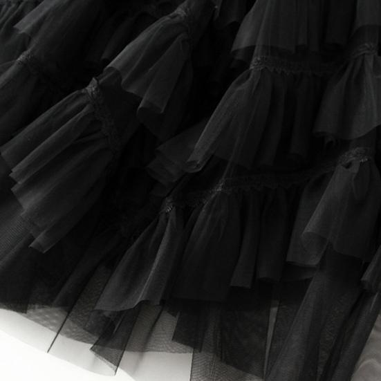 Women Skirt High Waist A-line Big Swing Ruffle Contrast Color Scattered Hem Pleated Patchwork Princess Style Elastic Waist Ankle Length Maxi Skirt