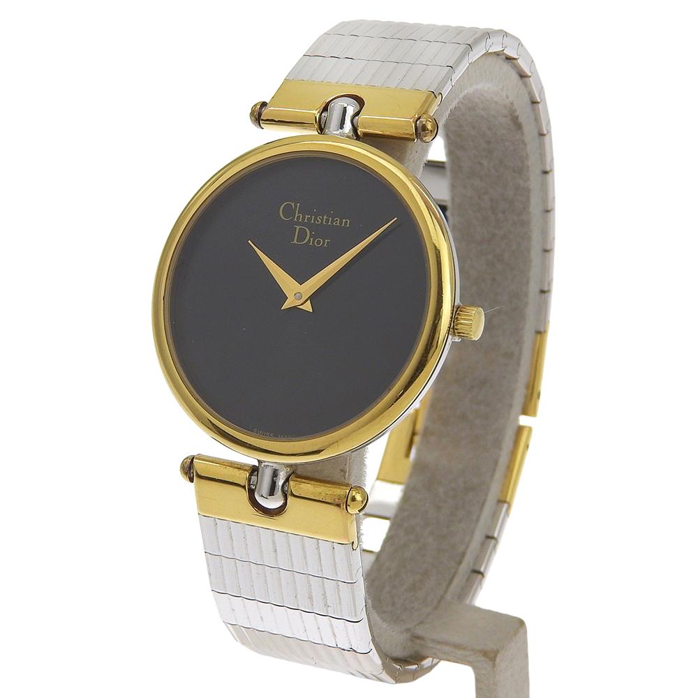 Dior Watches 3026 Silver blackDial Stainless Steel/Plated Gold Quartz Analog Display Women Used