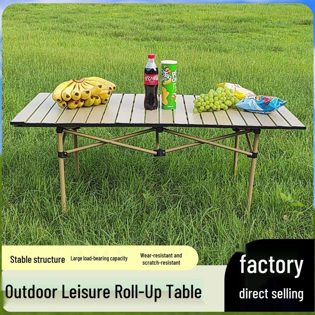 Portable Heightened Outdoor Camping Foldable Table - Lightweight Egg Roll Design