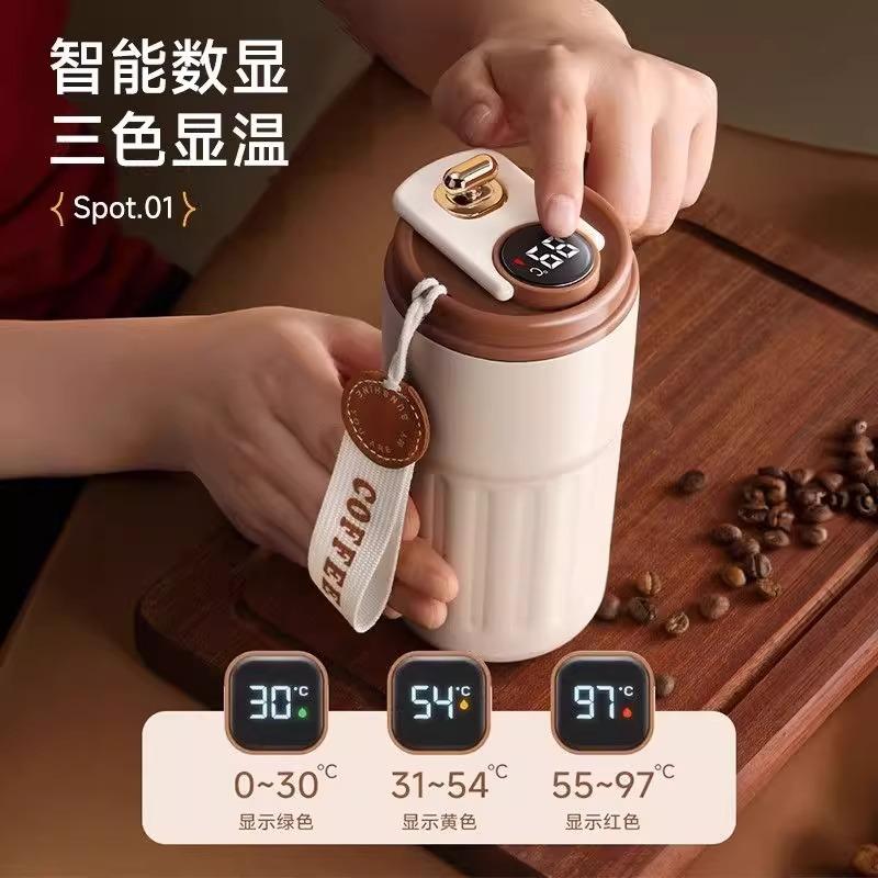 Neuer intelligenter Temperaturanzeige 316 Edelstahl Vakuumisolierter Kaffeebecher für Männer Frauen