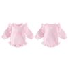 Baby Girls Knit Sweater Romper Long Flying Sleeve O Neck Letter Embroidery Romper 