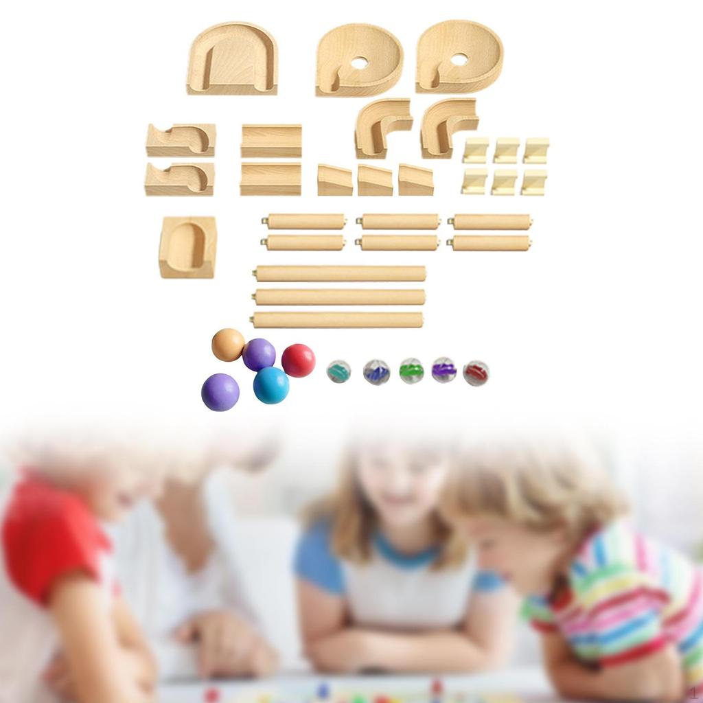 Marble Run Building Blocks Set for Creative Play, DIY Assembly, And Track Maze Fun
