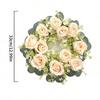 23/33cm Size Artificial Flowers Wreath Silk Material Garland Style Artificial Flowers Garland Wreath Shape Silk Fake Flower