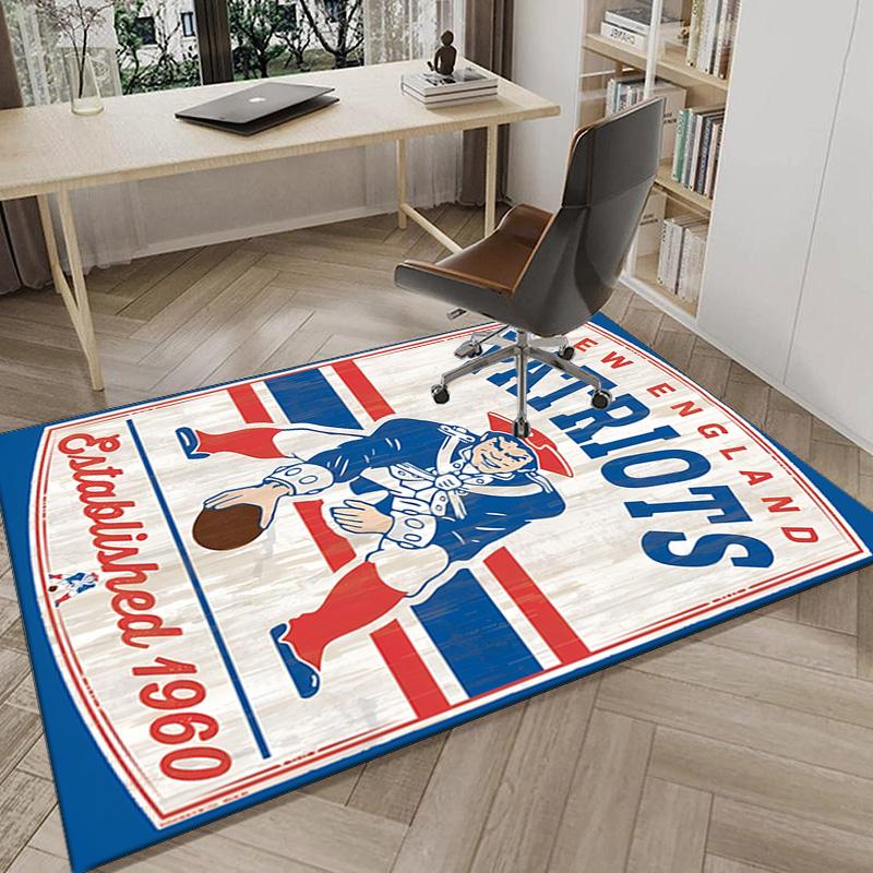 Patriots Team Spirit Area Rug for Office, Chair Rug, Decorative Carpet Livingroom Mat, Large Size Fan Gifts Christmas Gifts