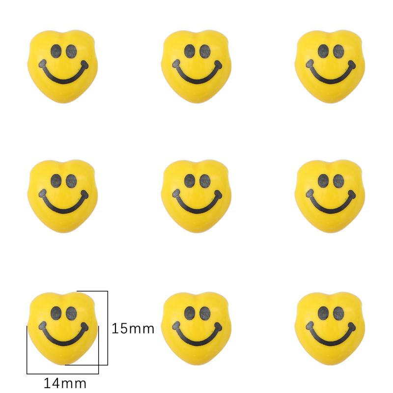 5pcs/Bag Smile Beads Ceramic Porcelain Clouds Hearts Stars Round Beads Charm For DIY Bracelet Jewelry Making Accessories