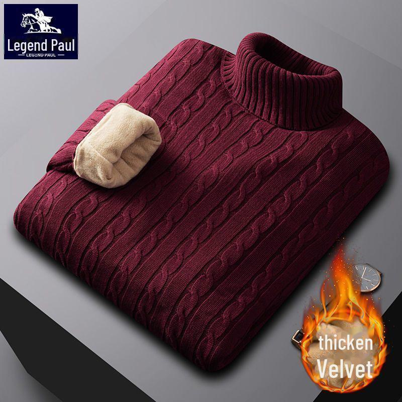 

Мягкий и красивый мужской свитер из толстого хлопка с высоким воротом и бархатной термоподкладкой L 105-120 lbs