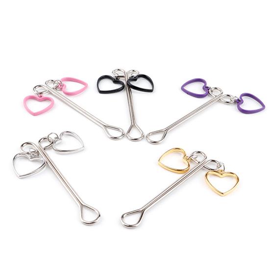 Vintage Breast Stimulator Enjoyment Lightweight Metal Peach Heart Shape Nipple Clitoral Clip for Couple