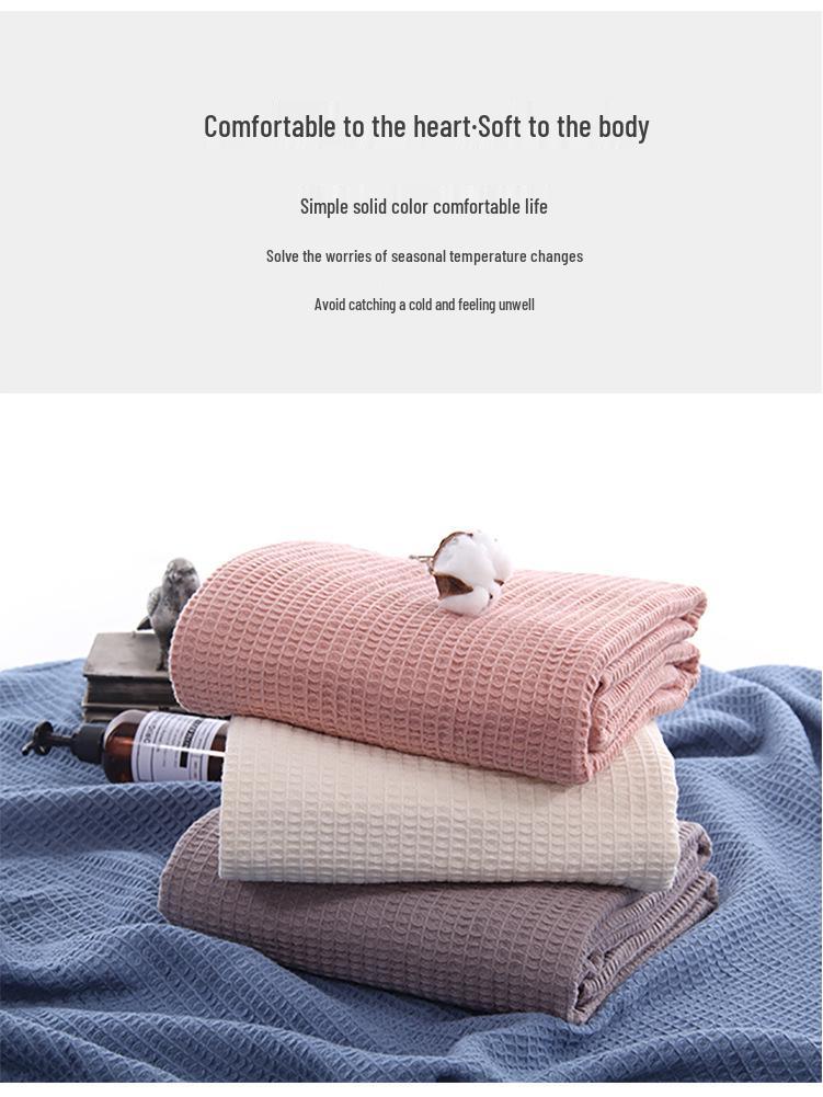 G5Z Pure Cotton Waffle Weave Blanket – Comfortable & Breathable Honeycomb Design for Sofa or Office Use.