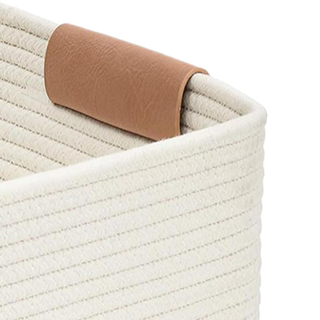 3Pcs Cotton Rope Storage Basket For Shelves Toys Books Bathroom Living Room Desktop Organizer Multi-Purpose Storage Organization