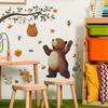 Cute Cartoon Bear with Honey Wall Sticker Sweet Nursery Decor for Bedroom Living Room Kids Room Self-Adhesive