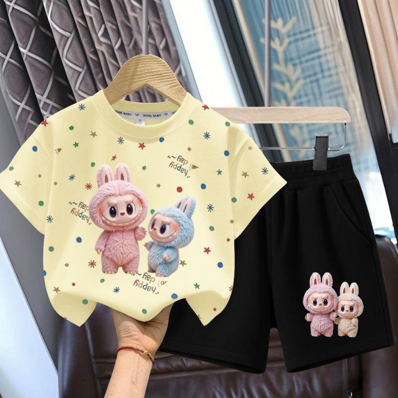 Cute Cartoon Set for Summer Children's Fashion Two-piece Set