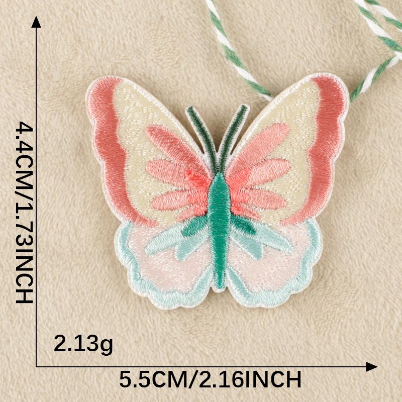 Embroidery label self-adhesive patch cartoon butterfly hand account DIY shoes and hats accessories, national style embroidery cloth sticker