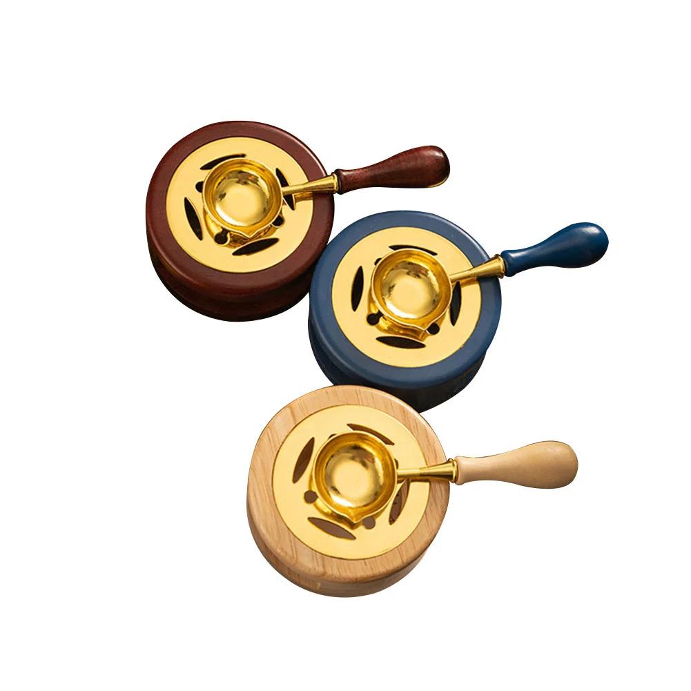 Wedding Invitations Cards Sealing Wax Stamps Set Solid Wood Vintage Wax Seal Stamp Heating Stove Kit Envelopes Gift Packing