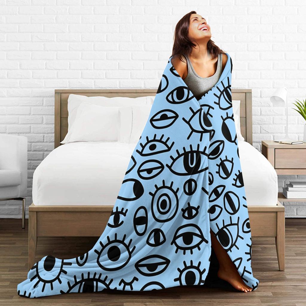 Eye Pattern Plush Blanket Children Flannel Throw Blanket For Couch Bed Warm ized Quality Bedspread Birthday Present