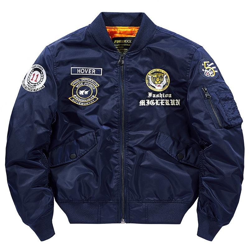 Men's New Outdoor Casual Stand Collar Aviator Men's Jacket Loose Embroidered Jacket for Men