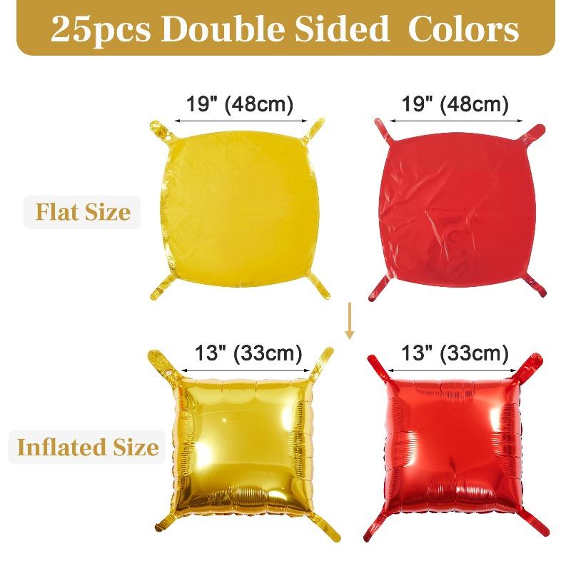 

25pcs Double-sided Strap Block DIY Background Wall Aluminum Film Balloons for Birthday Parties Weddings and Wedding Background 25pcs