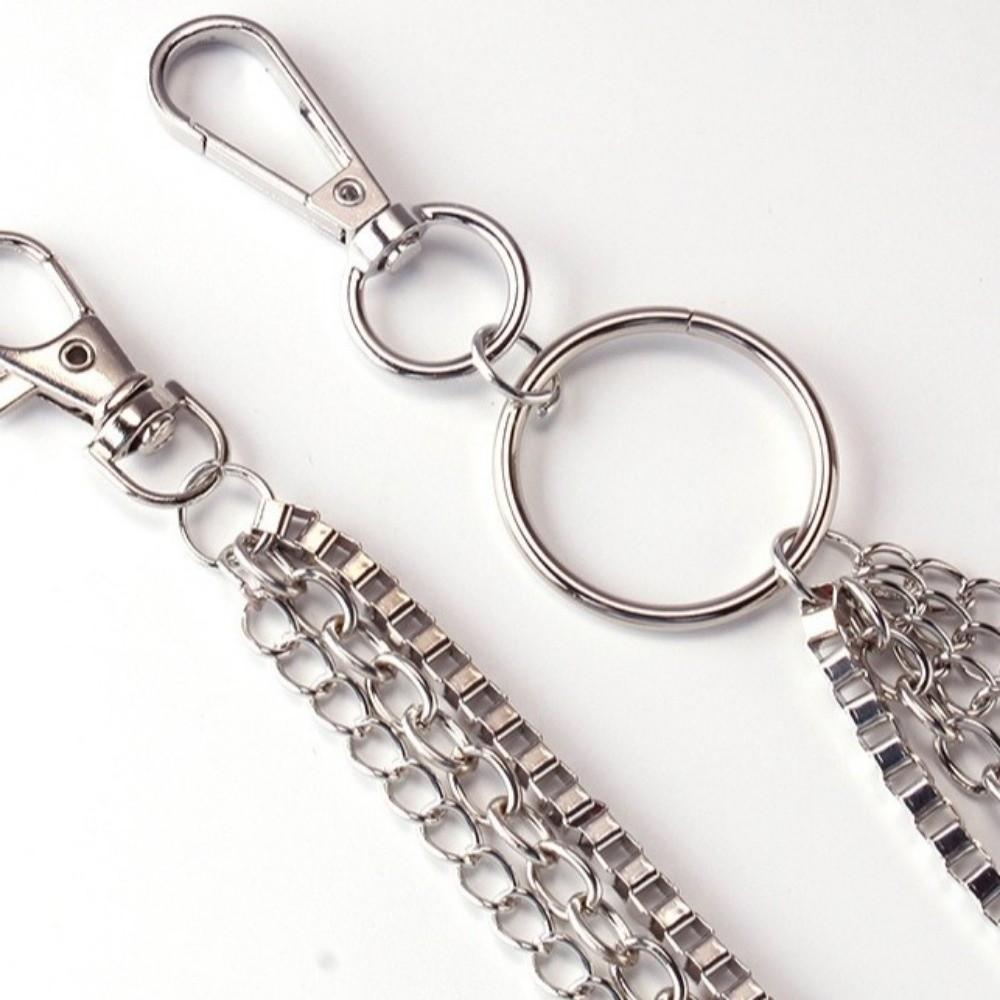 Fashion Punk Street Keychains Chain Moon Star Tassel Women Men Belt Chain Multilayer Hip Hop Biker Pants Chain Daily Wear
