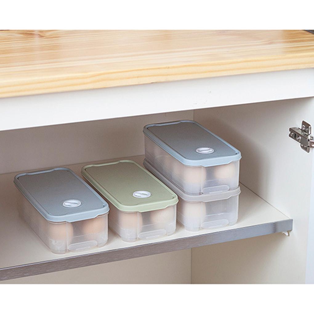 Egg Storage Box Plastic Egg Organizer Grids Kitchen Container with Lid