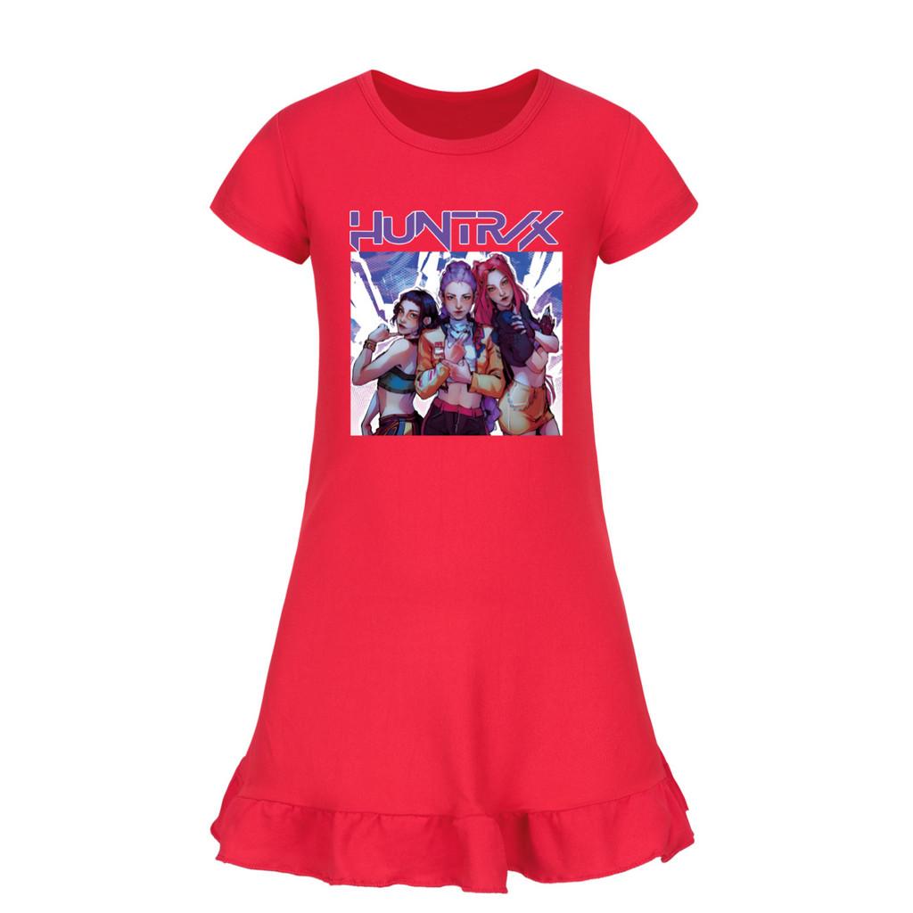 4804 Kids Girls Mira Zoey Rumi Printed Ruffle Short Sleeves Casual Dress