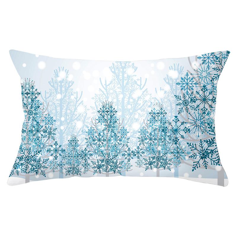 Christmas Series Peach Skin Waist Pillowcase Rectangular Sofa Cushion Cover Bedside Pillowcase Home