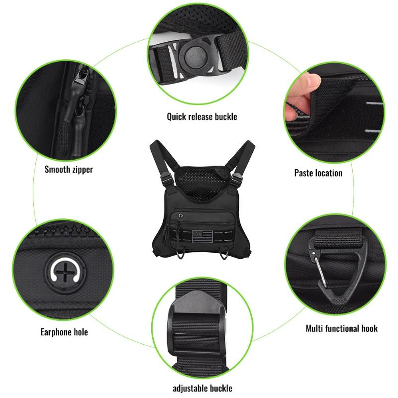 Outdoor Running Bag Cycling Jogging Hunting Vest Camping Front Chest Vest BackpackRig Sports Gym Travel Training