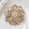 Floral Jewelry Solid Alloy Brooch, Hollow Pattern Lapel Pin with Strong Buckle Brooch Design, Electroplating Anti-Oxidation Badge for Coats