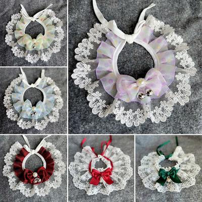 1PC Lätzchen Schal Bowknot Kragen Halstuch Spitze Katze Hund Haustier