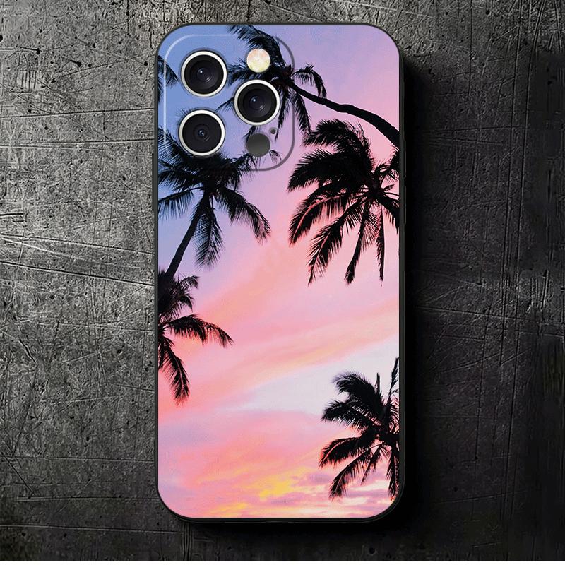 

Pink Sunset Beach Dreamy Scenery Soft Phone Case for iPhone 16 16E 17 Air 15 Pro Max 14 Plus 13 Mini 11 12 7 Black Cover Back Sh iPhone 15 Pro