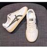 Leather Soft-soled Women's Shoes Flat-soled White Shoes 2025 Spring New German Training Shoes Women's Casual Sports Board Shoes Forrest Gump Shoes