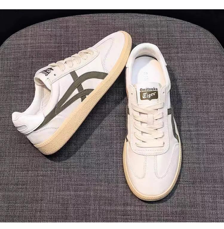 Leather Soft-soled Women's Shoes Flat-soled White Shoes 2025 Spring New German Training Shoes Women's Casual Sports Board Shoes Forrest Gump Shoes