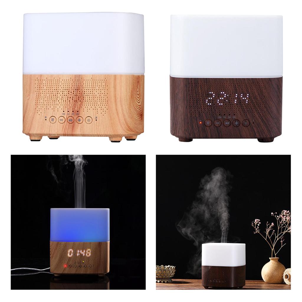 Wood Grain Essential , with Blueteeth Speaker Automatic Silent Cold Mist Electric Air Humidifier Diffuser, for