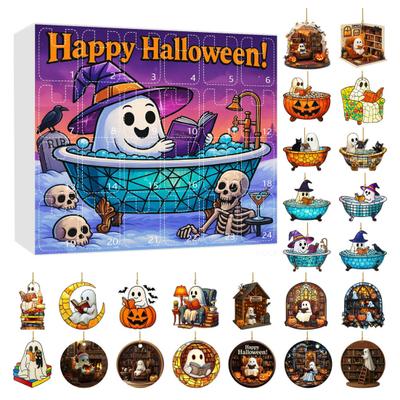 1 Set Halloween Geist Countdown Kalender 24 Tage Gruselig Lesen Schaumbad