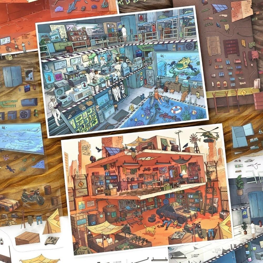 My Home Theme Landscape Stickers Cottage Scrapbook Stickers Cabin Scene Stickers Gift Giving